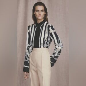 RARE Hermes silk printed blouse 2017 resort collection